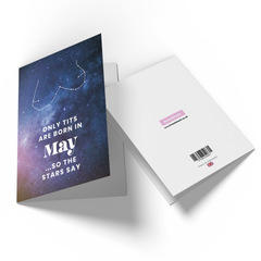 Only Tits Are Born In May Greetings Card