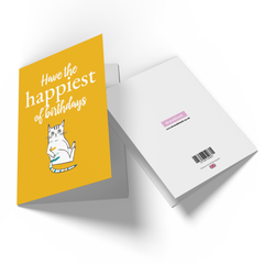 Have The Happiest Of Birthdays - Cat Greetings Card