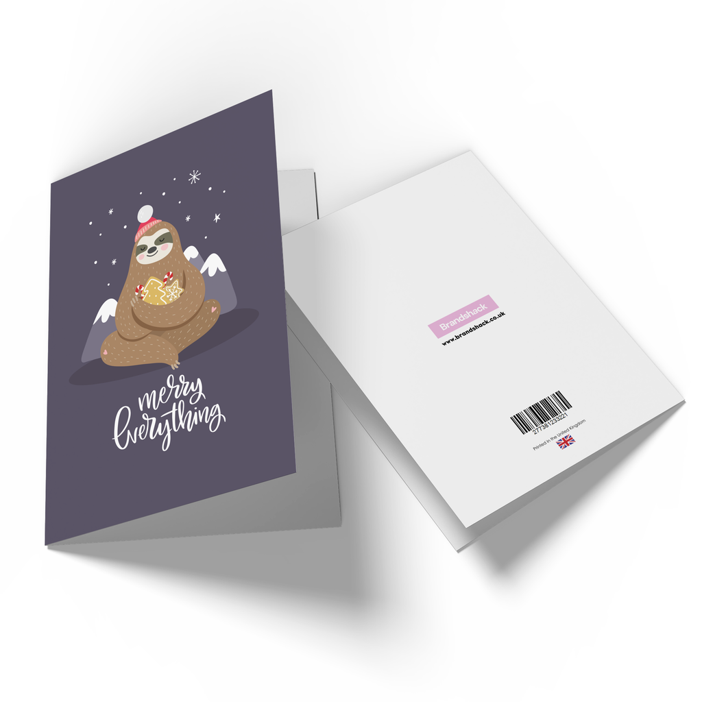 Sloth Merry Christmas Greetings Card