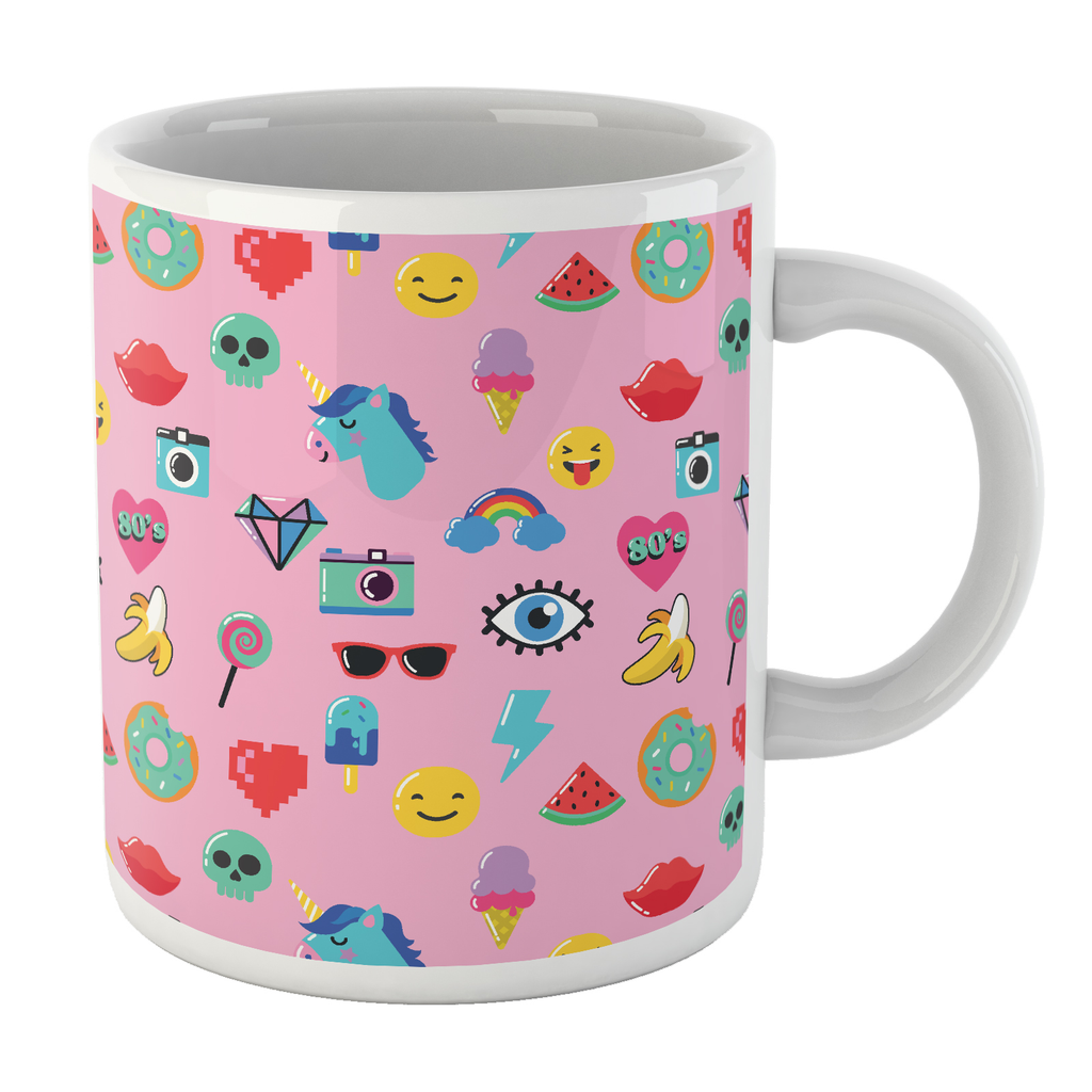 Pink 80s Stickers Mug