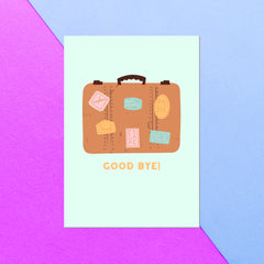 Good Bye Suitcase Greetings Card