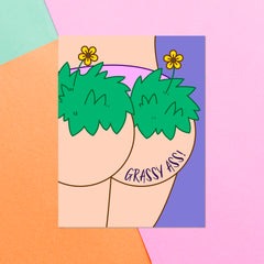 Grassy Ass Greetings Card
