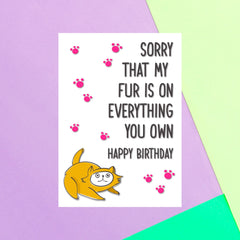 Fur On Everything Greetings Card