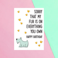 Sorry My Fur Is On Everything Greetings Card