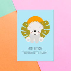 Happy Birthday To My Favourite Herbivore Greetings Card