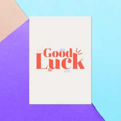 Good Luck Typography Greetings Card