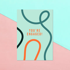 You're Engaged Lines Greetings Card