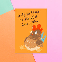 Happy Birthday To The Best Cock I Know Greetings Card