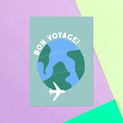 Bon Voyage World  Greetings Card