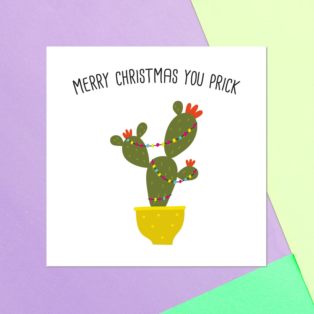 Merry Christmas You Prick Square Greetings Card