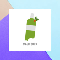 Gin-gle Bells Square Greetings Card
