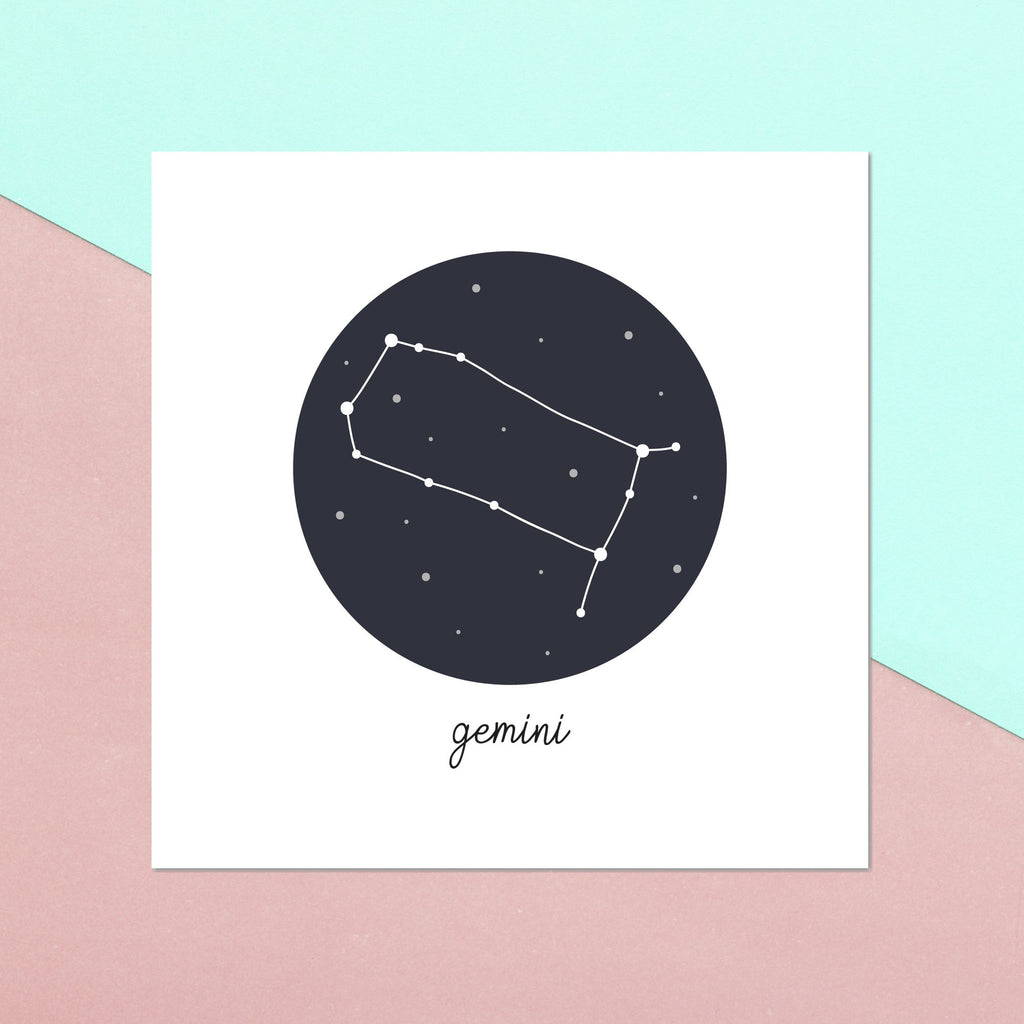 Gemini Square Greetings Card