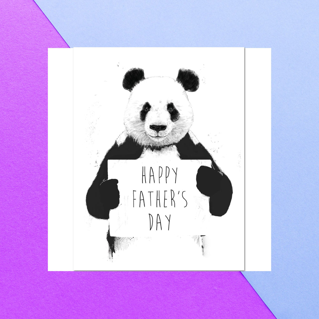 Panda Happy Father's Day Square Greetings Card