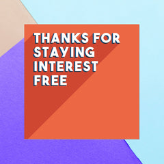 Thanks For Staying Interest Free Square Greetings Card