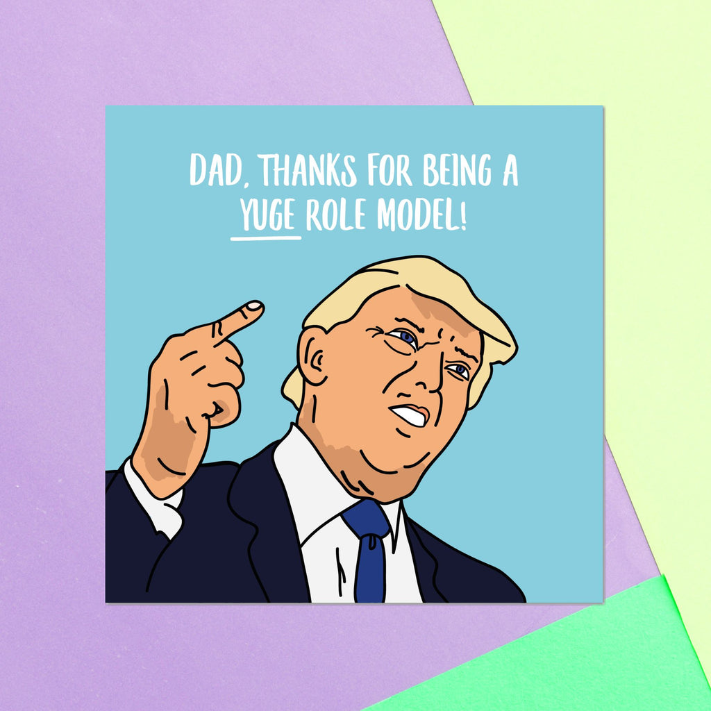Dad, Thanks For Being A Yuge Role Model! Square Greetings Card