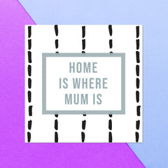 Home Is Where Mum Is Square Greetings Card