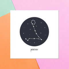 Pisces Square Greetings Card