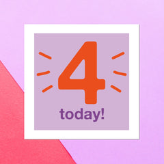 Four Today Square Greetings Card