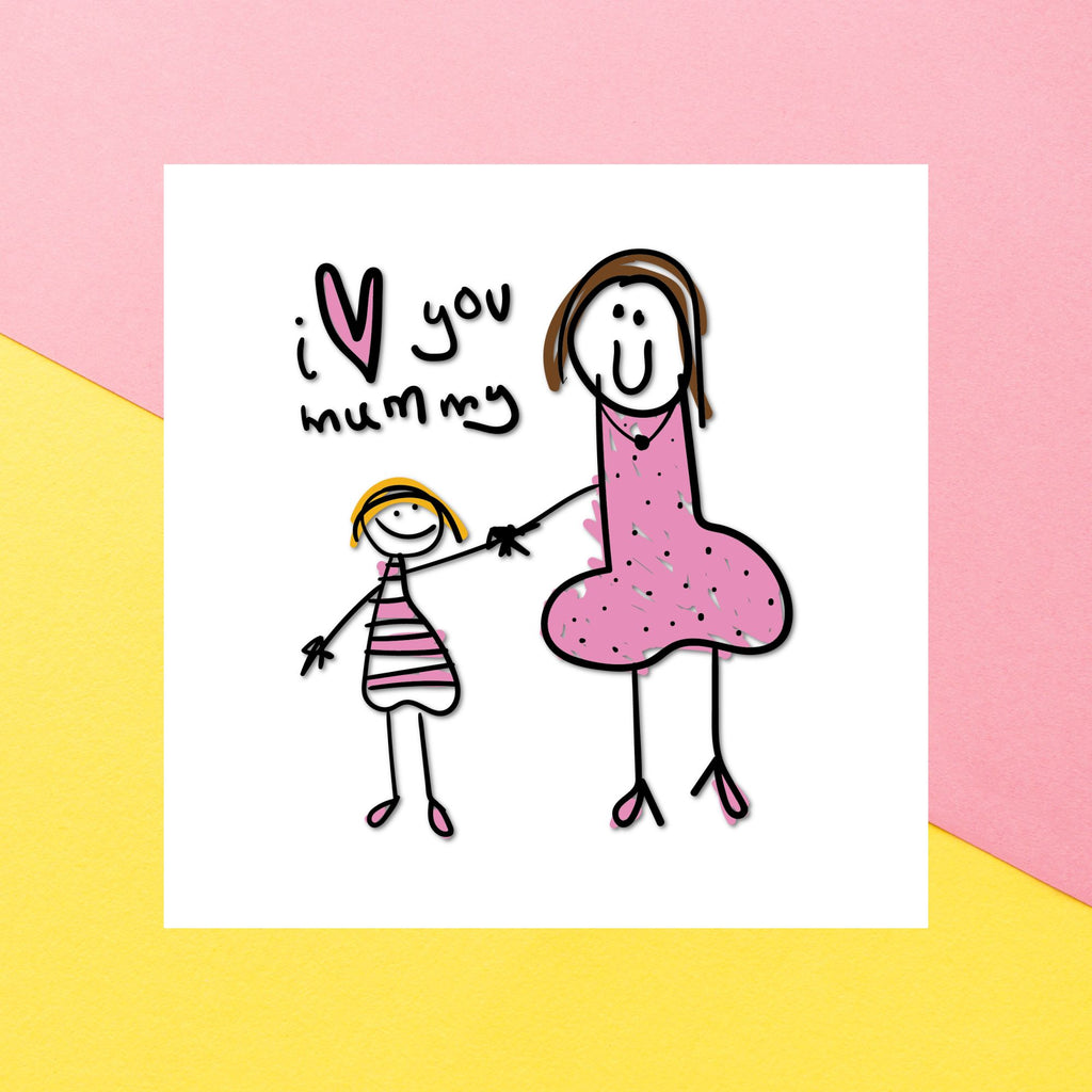 I Love You Mummy Square Greetings Card