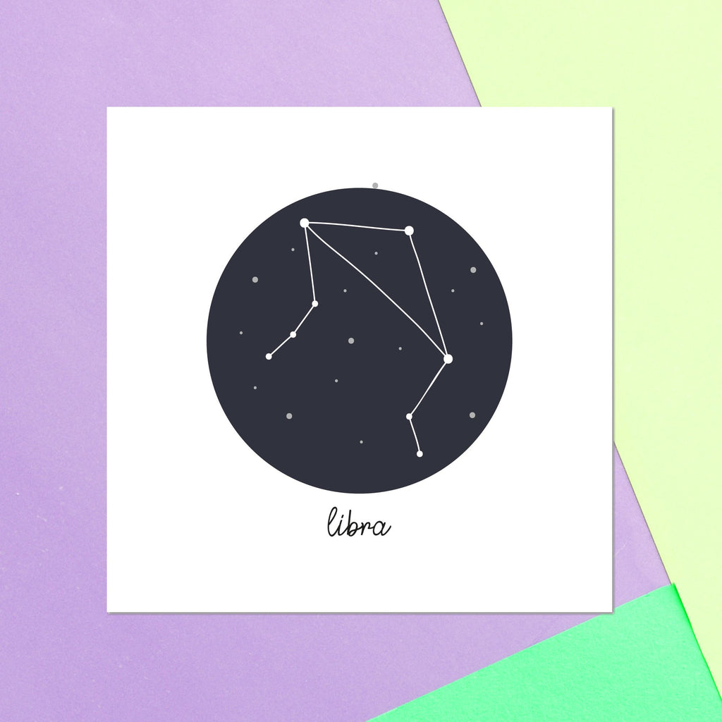 Libra Square Greetings Card
