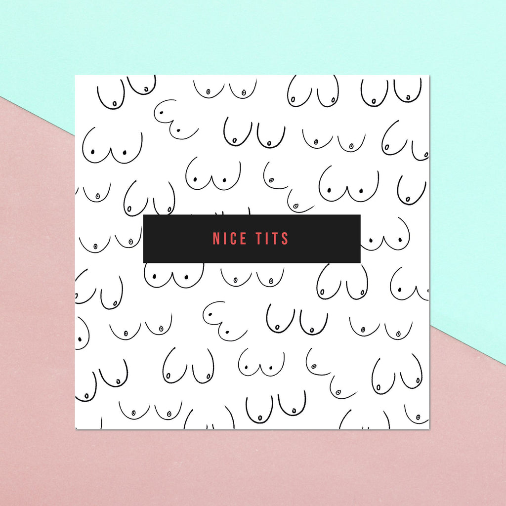 Nice Tits Square Greetings Card