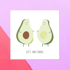 Let's Avo-Cuddle Square Greetings Card