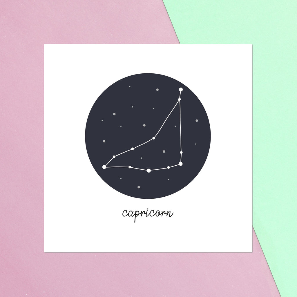 Capricorn Square Greetings Card