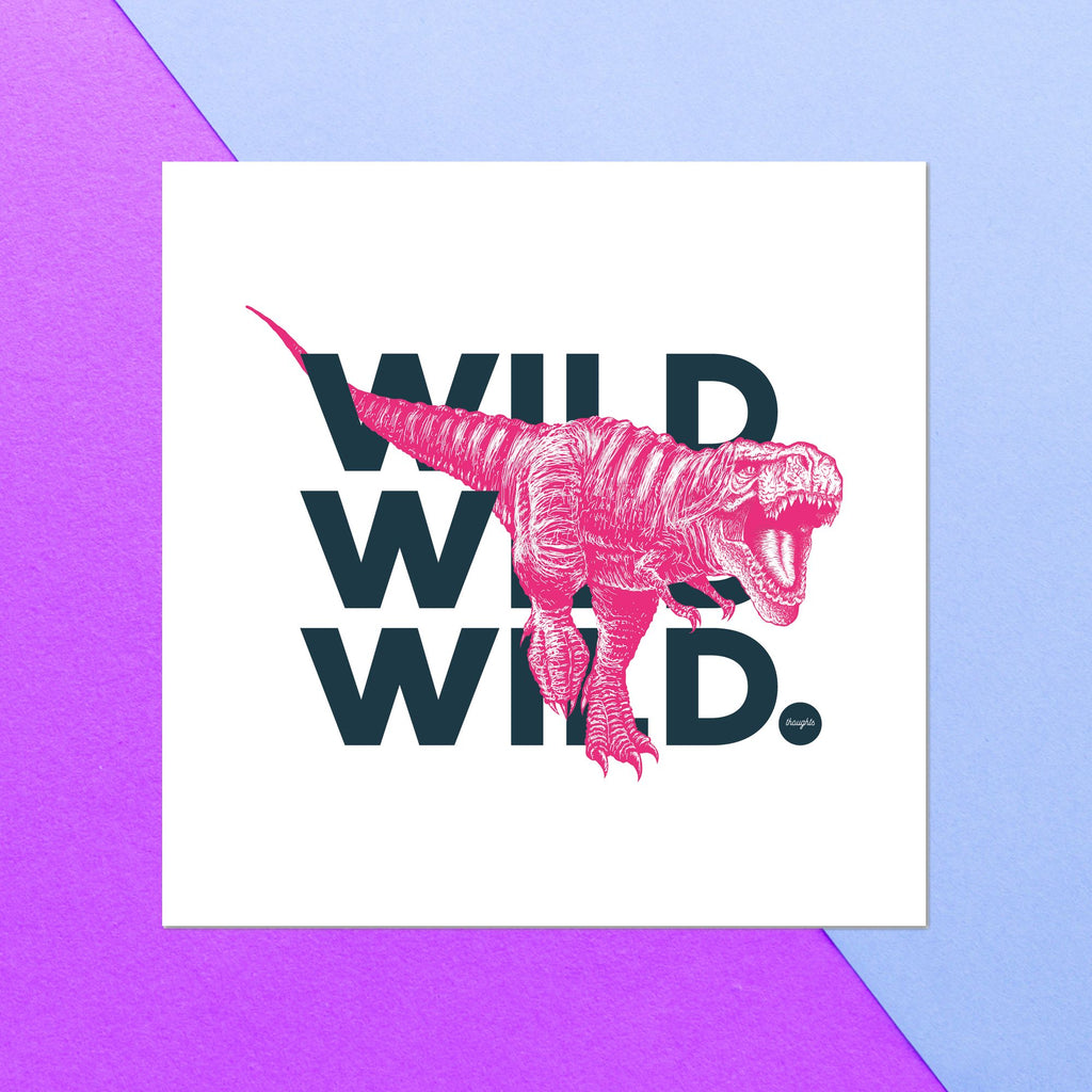Wild Dinosaur Square Greetings Card