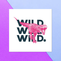 Wild Dinosaur Square Greetings Card