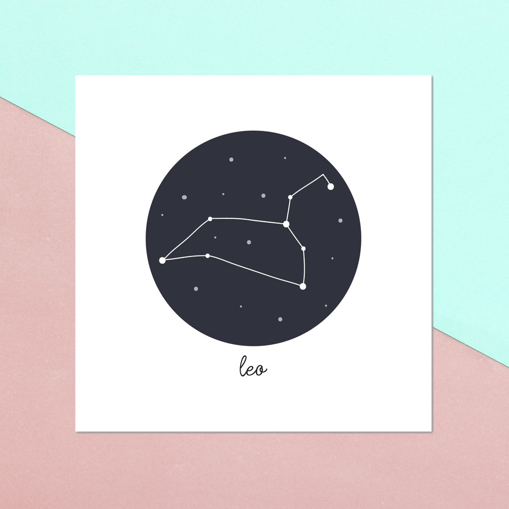 Leo Square Greetings Card