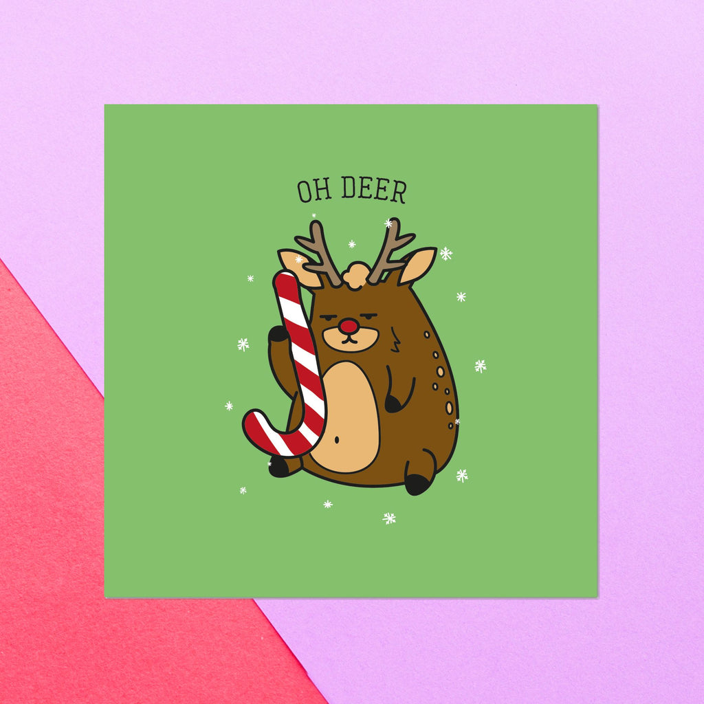 Oh Deer Square Greetings Card
