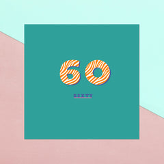 Birthday Specific Collections Jazzy 60th Birthday  Square Greetings Card
