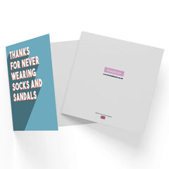 Thanks For Never Wearing Socks And Sandals Square Greetings Card