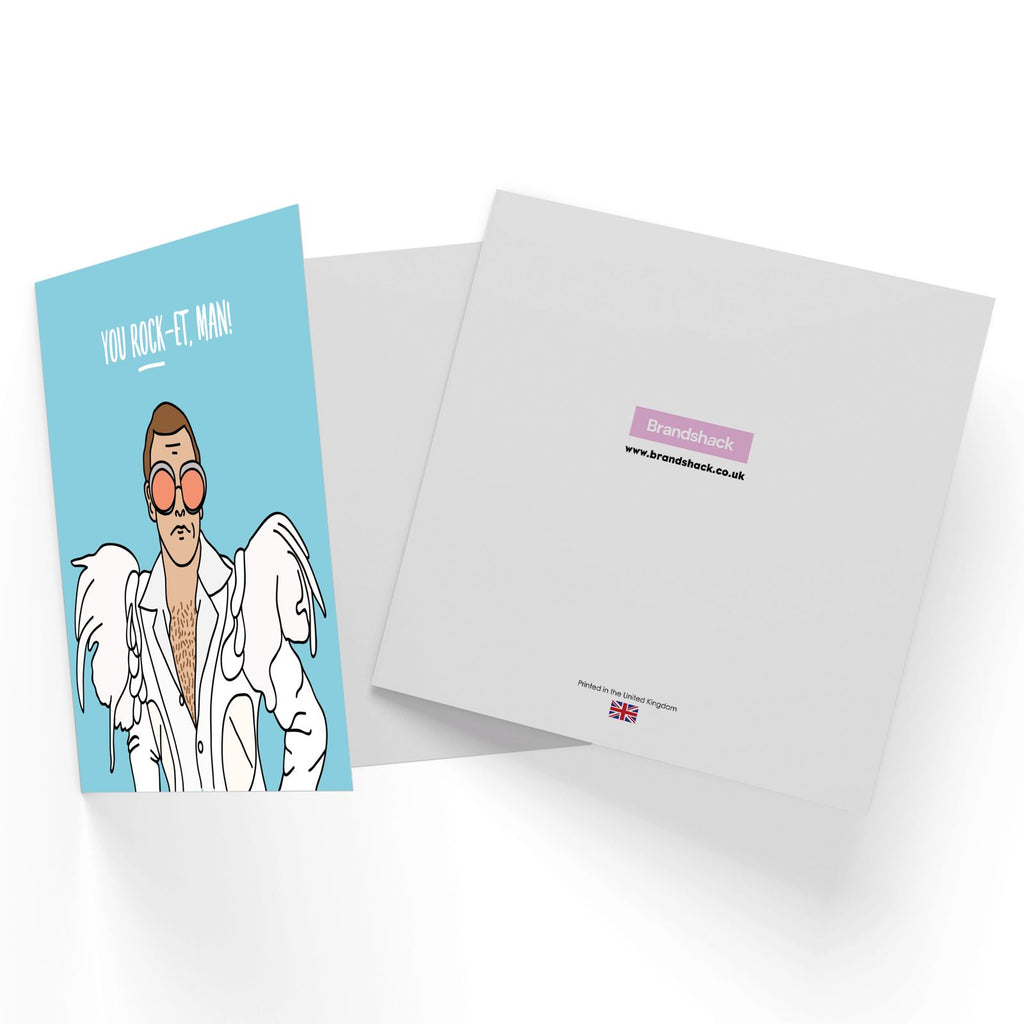 You Rock-et, Man! Square Greetings Card