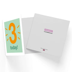 Three Today Square Greetings Card