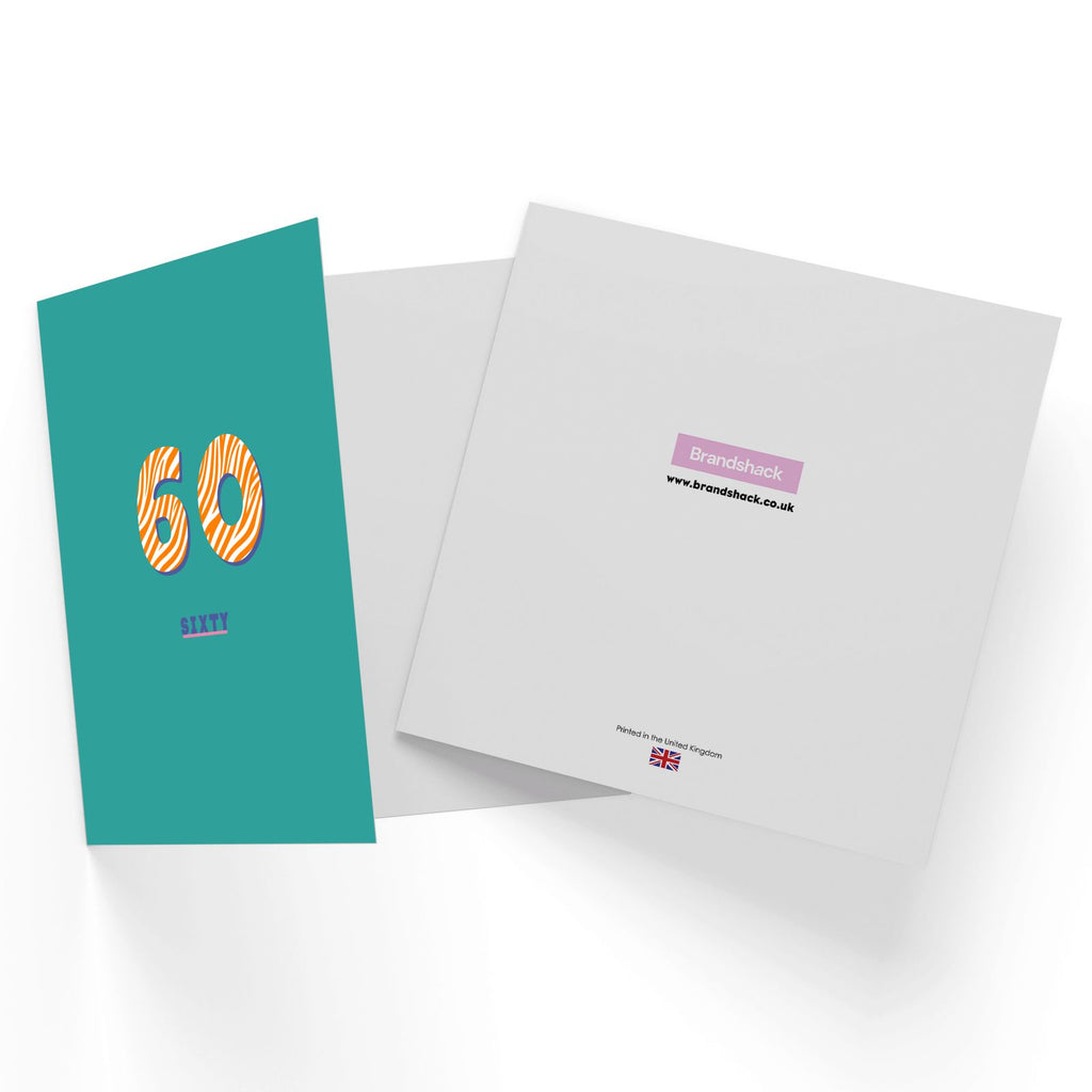 Birthday Specific Collections Jazzy 60th Birthday  Square Greetings Card