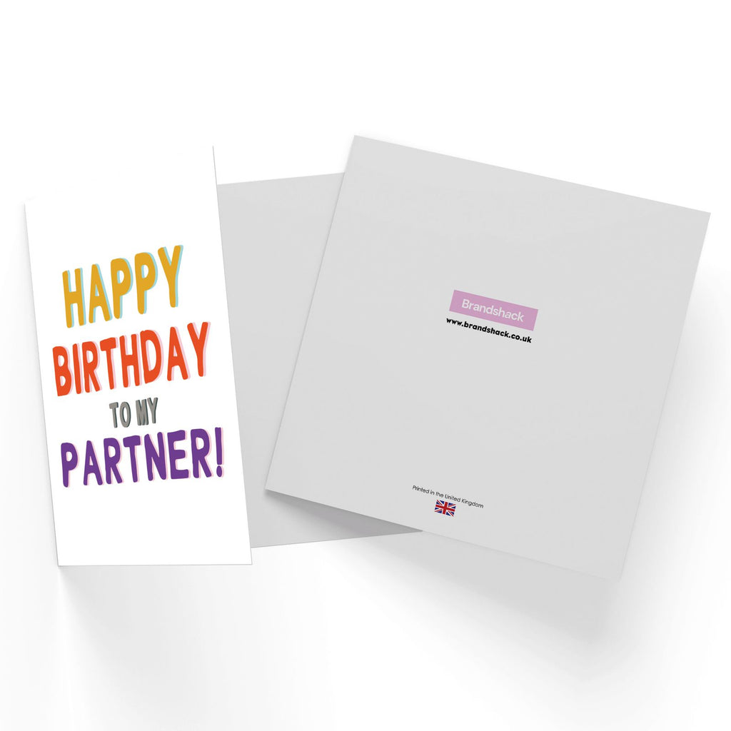 Happy Birthday To My Partner Square Greetings Card