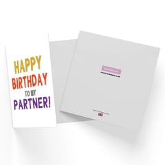 Happy Birthday To My Partner Square Greetings Card